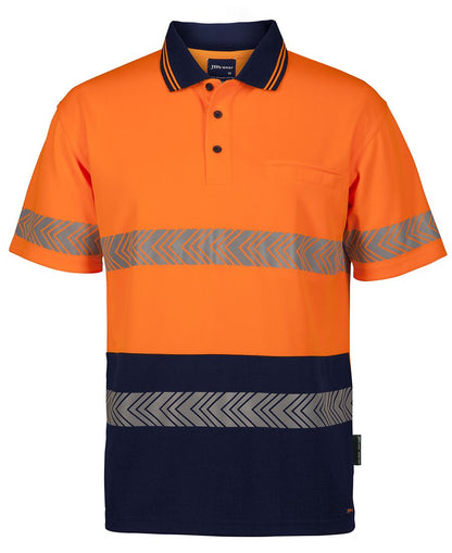 JB's Hv S/S Segmented Tape Polo Lime/Navy