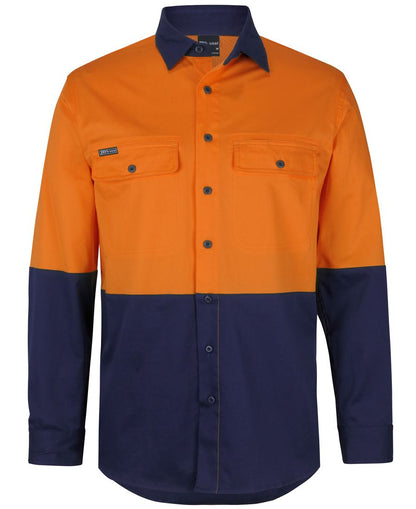 JB's Hv L/S Stretch Work Shirt Orange/Black