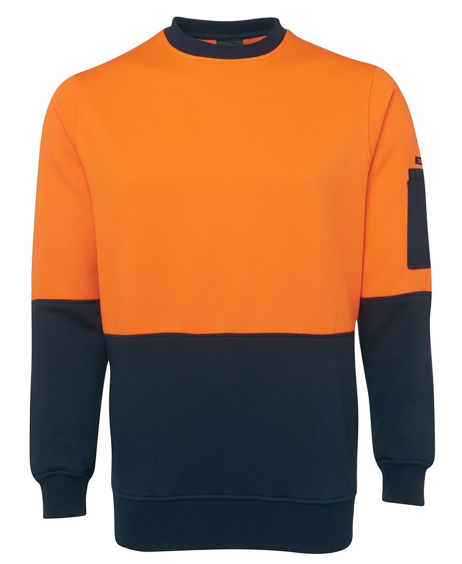 JB's Hv Fleecy Crew Lime/Navy -2Xs