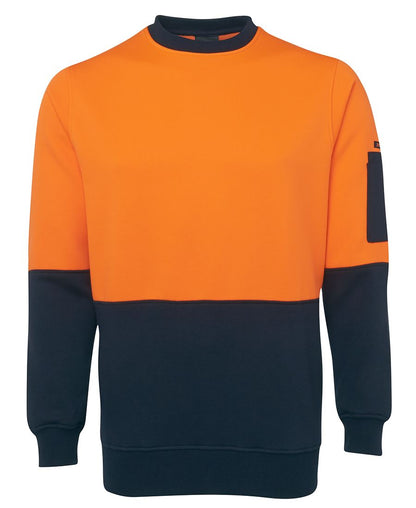 JB's Hv Fleecy Crew Lime/Navy -2Xs