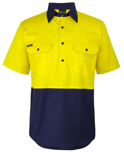 JB's Hv Close Front S/S 150G Work Shirt Orange/Navy