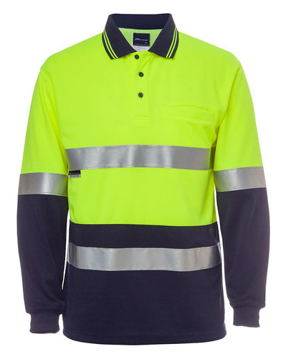 JB's Hv L/S (D+N) Trad Polo Lime/Navy-2Xs