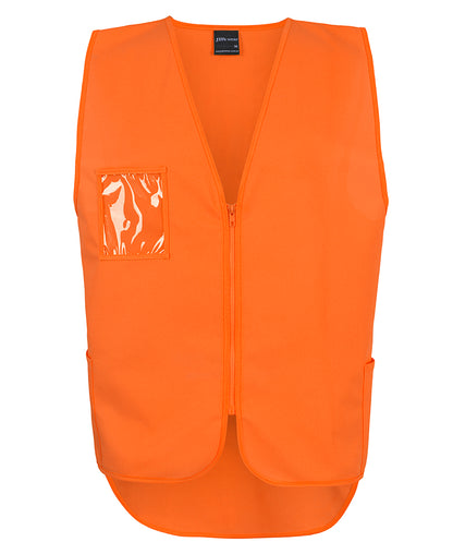 6HVSW Hi Vis Zip Drop Tail Safety Vest