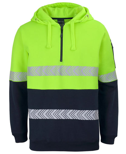 JB's Hv (D+N) 1/2 Zip Segmented Tape Hoodie Lime/Navy-2Xs
