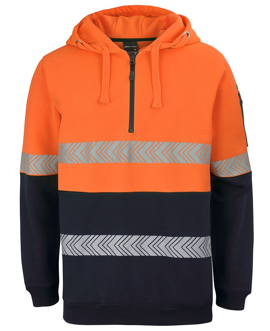 JB's Hv (D+N) 1/2 Zip Segmented Tape Hoodie Lime/Navy-2Xs