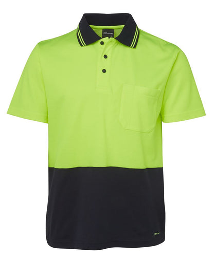 JB's Hv Non Cuff S/S Cotton Back Polo Lime/Navy-2Xs