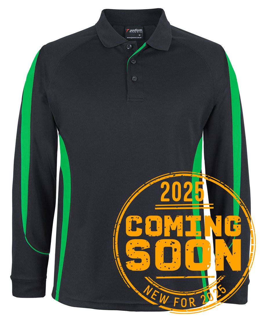 Pdm L/S Bell Polo Black/Aqua