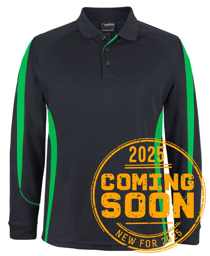Pdm L/S Bell Polo Black/Aqua