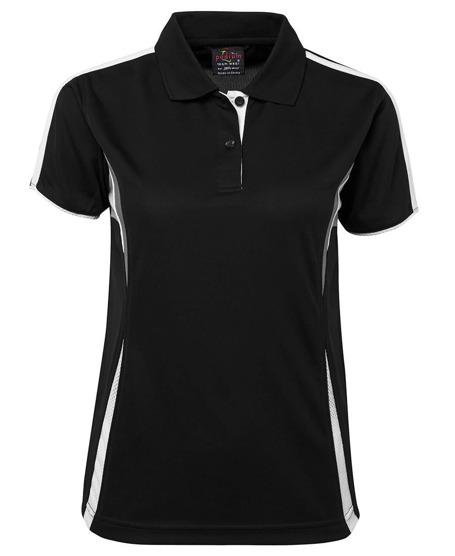 Podium Ladies Cool Polo Black/Aqua/Grey -08