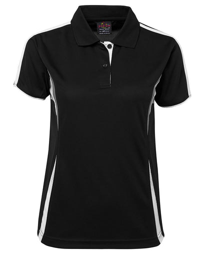 Podium Ladies Cool Polo Black/Aqua/Grey -16