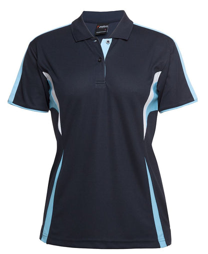 Podium Ladies Cool Polo Black/Aqua/Grey -16