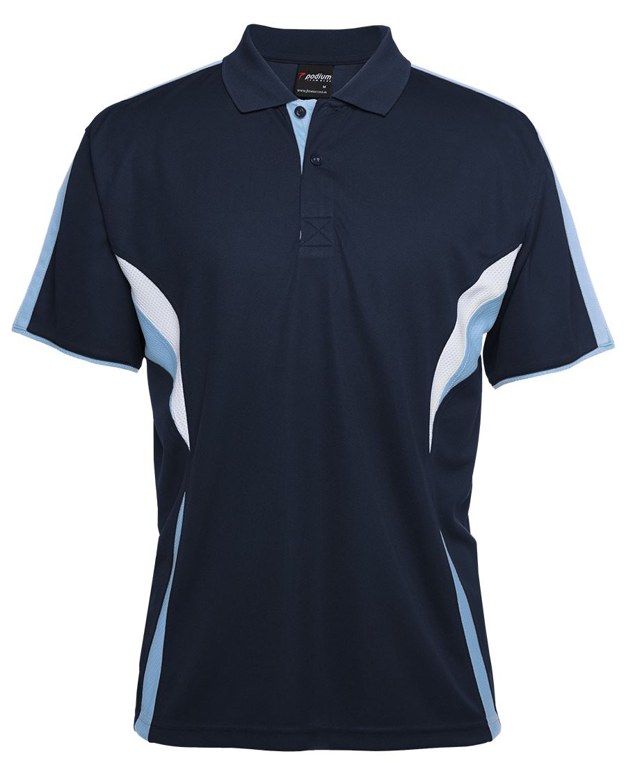 Podium Cool Polo Black/Red/Grey -3Xs