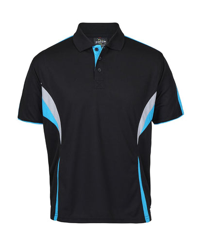 Podium Cool Polo Black/Red/Grey -3Xs