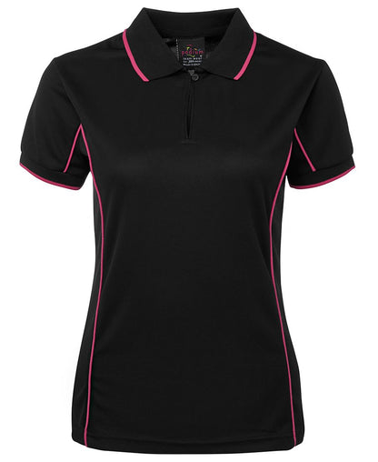 Podium Ladies Piping Polo Black/Red-08