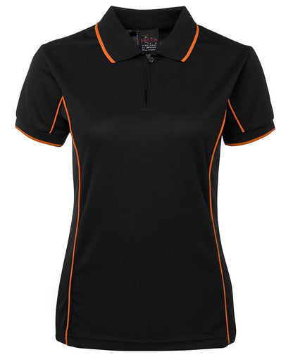 Podium Ladies Piping Polo Black/Red-16