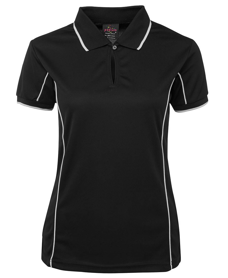 Podium Ladies Piping Polo Black/Red-16