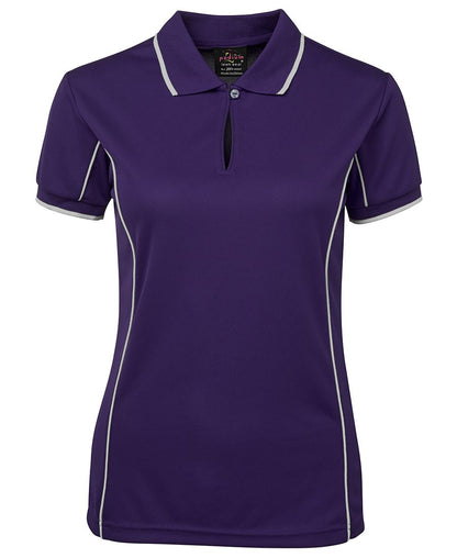 Podium Ladies Piping Polo Black/Red-16