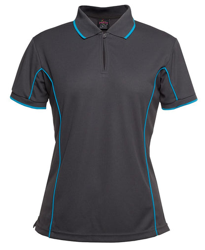 Podium Ladies Piping Polo Black/Red-16