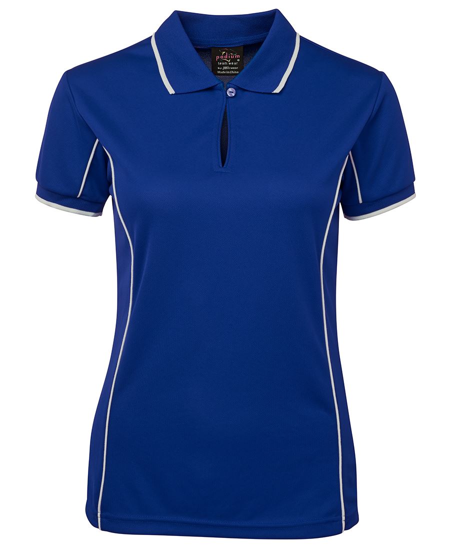 Podium Ladies Piping Polo Black/Red-16