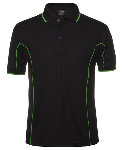 Podium S/S Piping Polo Forest/White-2Xs