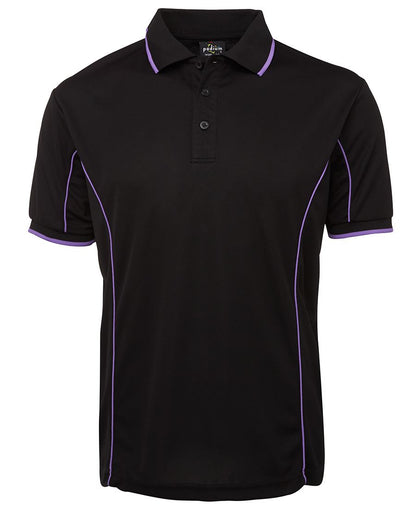 Podium S/S Piping Polo Forest/White-2Xs