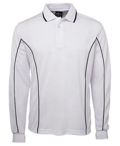 Podium L/S Piping Polo Black/Red-2Xs