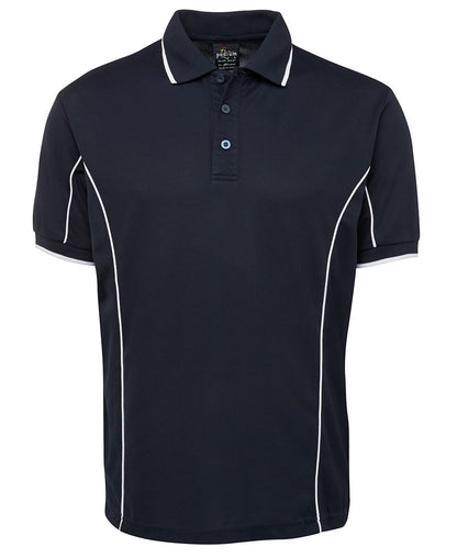 Podium S/S Piping Polo Forest/White-2Xs