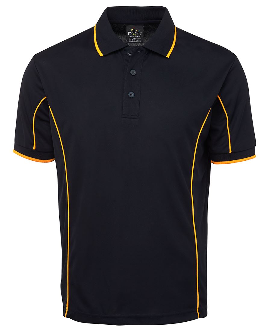 Podium S/S Piping Polo Forest/White-2Xs