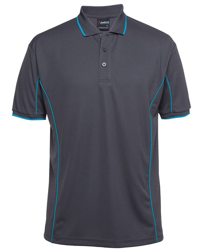 Podium S/S Piping Polo Forest/White-2Xs