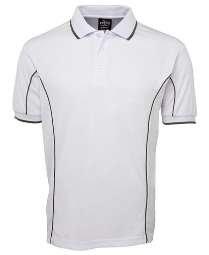 Podium S/S Piping Polo Forest/White-2Xs