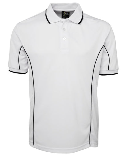 Podium S/S Piping Polo Forest/White-2Xs