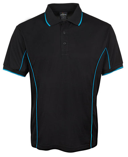 Podium S/S Piping Polo Forest/White-2Xs