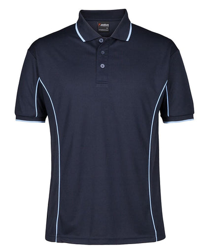 Podium S/S Piping Polo Forest/White-2Xs