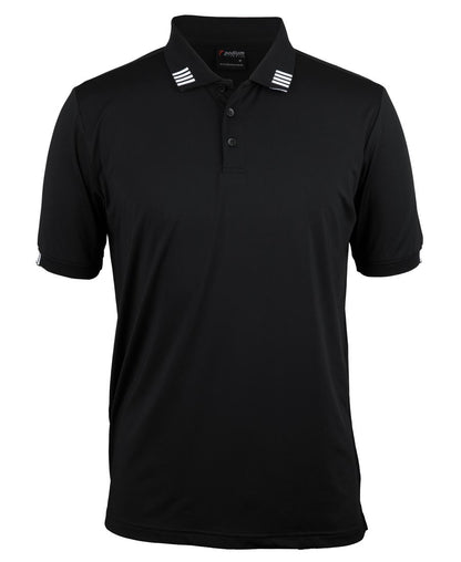 Podium 4 Stripe S/S Stretch Polo Black/Charcoal