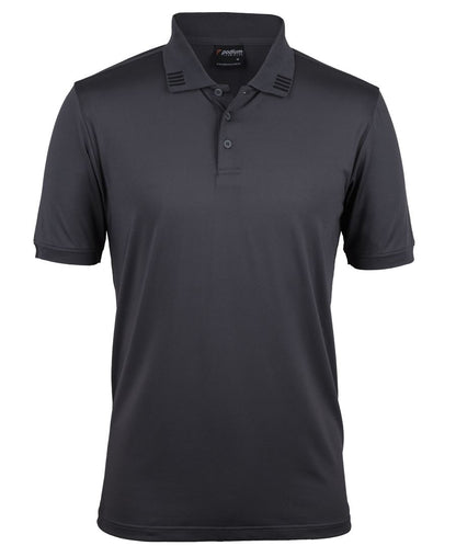 Podium 4 Stripe S/S Stretch Polo Black/Charcoal