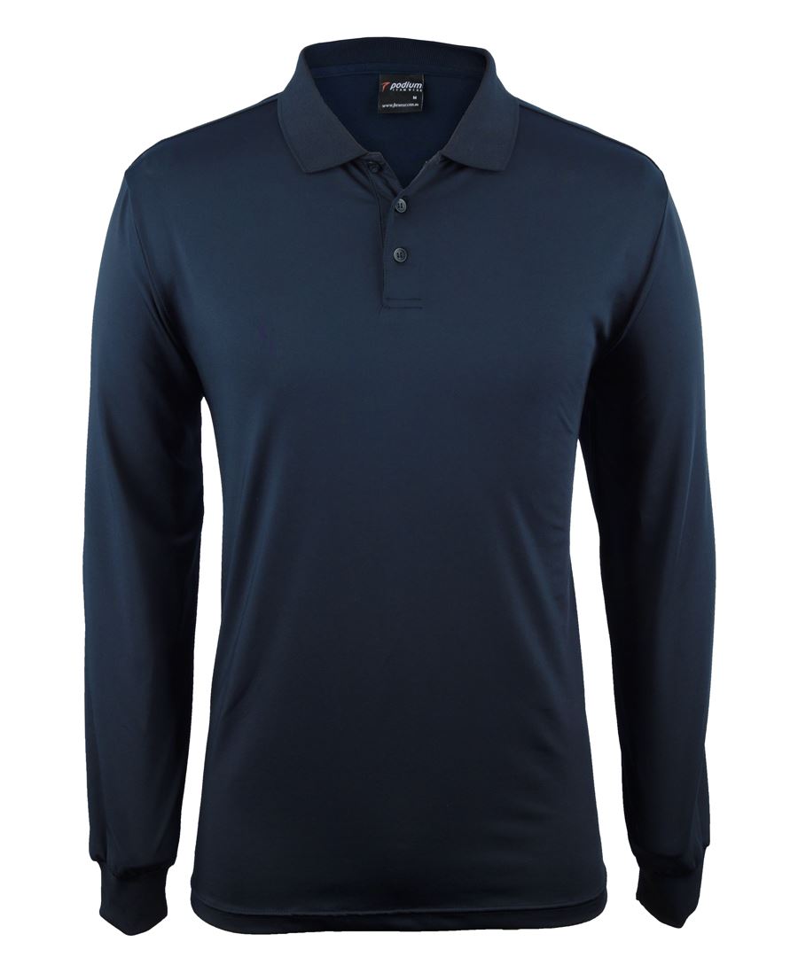Podium L/S Stretch Polo Black