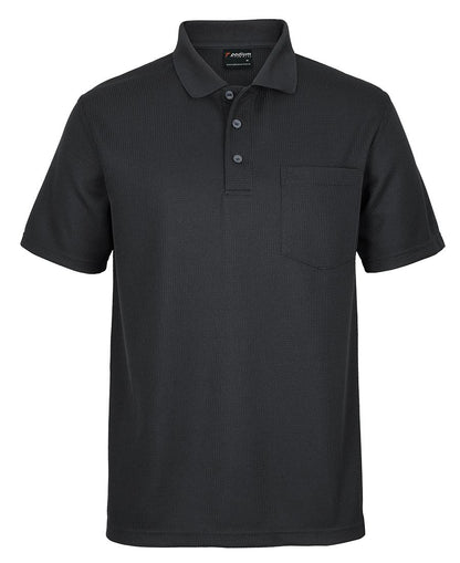 Podium Waffle Pocket Polo Black-S