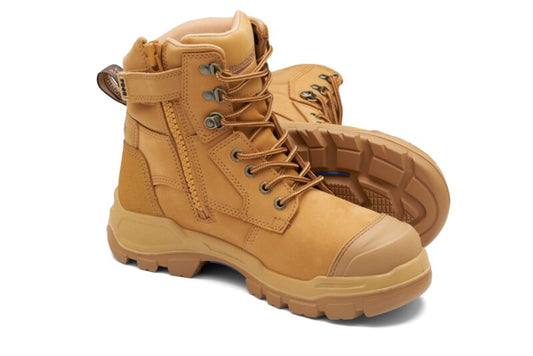 Blundstone 9060 RotoFlex Wheat water-resistant nubuck PU/R 150mm zip sided safety boot