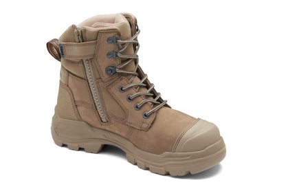 Blundstone 9063 RotoFlex Stone water-resistant nubuck PU/R 150mm zip sided safety boot