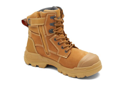 Blundstone 9090 RotoFlex MAX Wheat water-resistant premium nubuck 150mm penetration-resistant zip sided safety boot