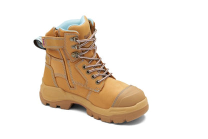 Blundstone 9960 RotoFlex Wheat water-resistant nubuck PU/R 150mm zip sided women's safety boot