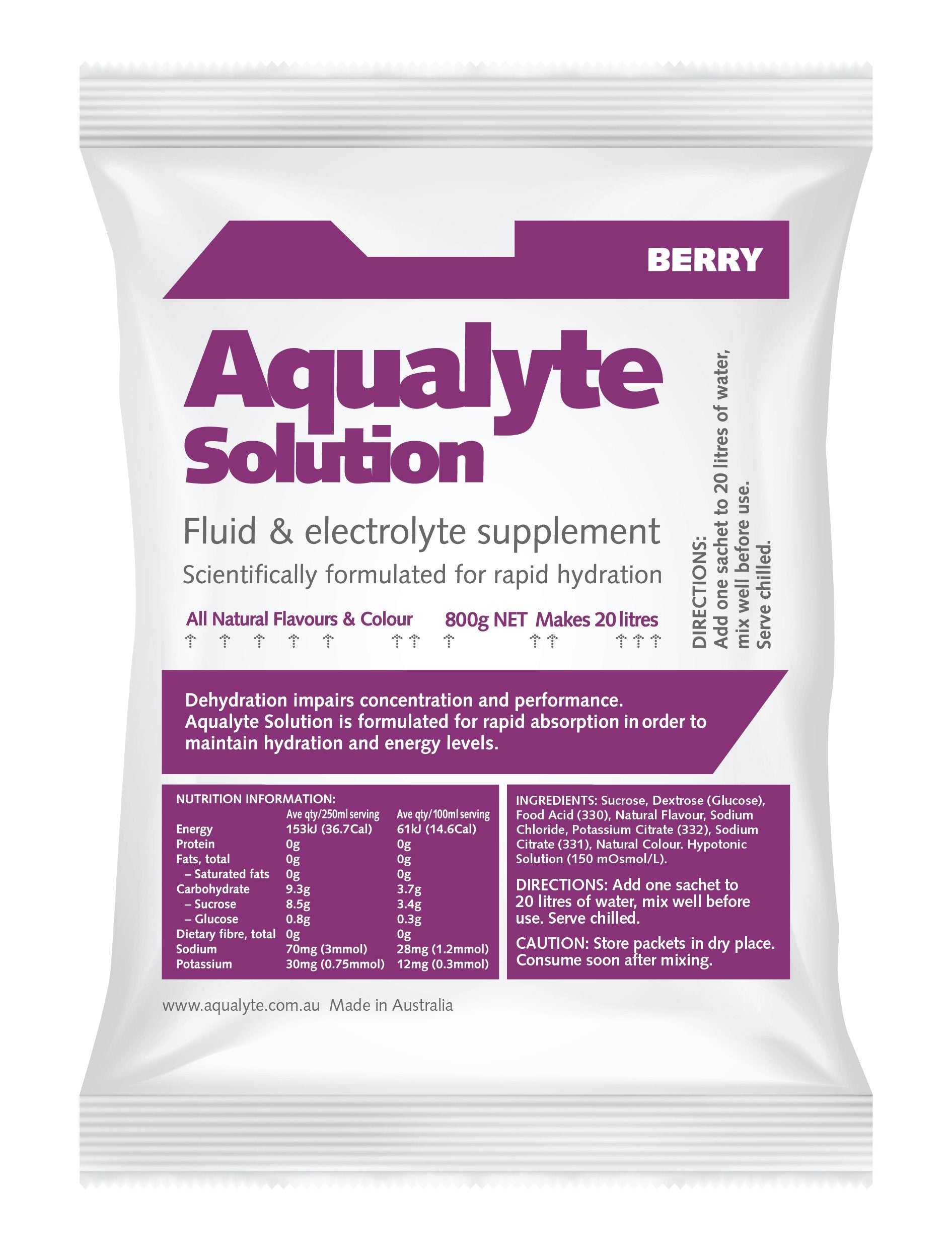 Maxisafe A-B800G10L Berry Flavour, 800g Sachets, Box of 10