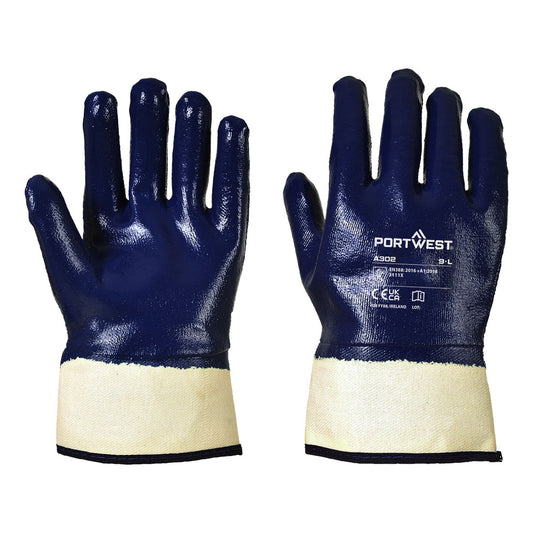 Portwest Fully Dipped Nitrile Safety Cuff in Navy