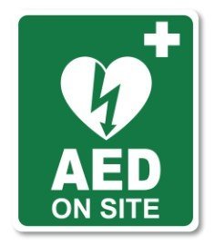 Max Global Products AED-OS AED On Site Sticker 100mm x 120mm External Vinyl