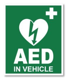 Max Global Products AED-VS AED in Vehicle Sticker 100mm x 120mm External Vinyl