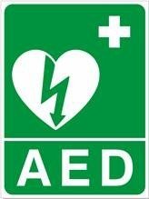 Max Global Products AED-M1 AED Location Sign Metal Flat 225mm x 300mm