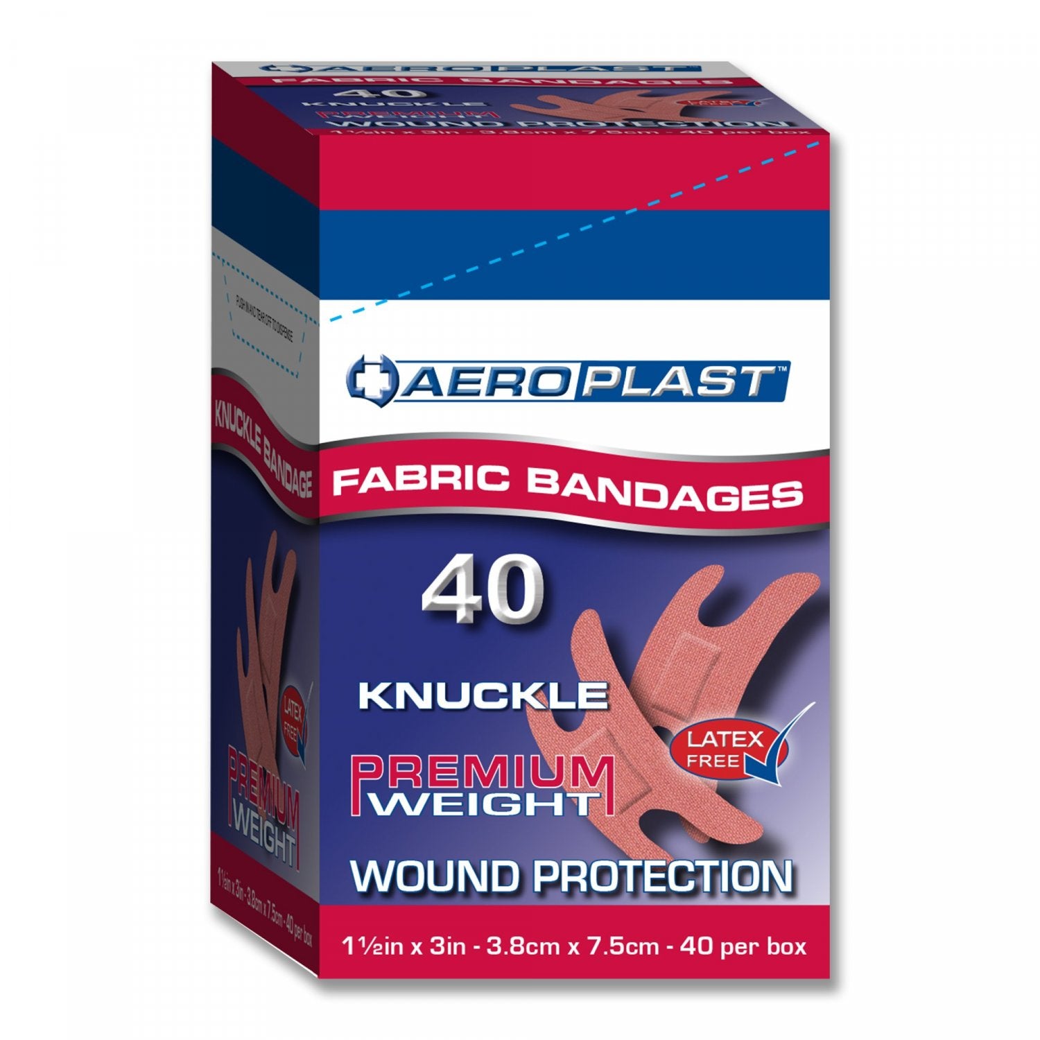 AERO HEALTHCARE AFP350 Aeroplast Fabric Knuckle Dressings Box of 40