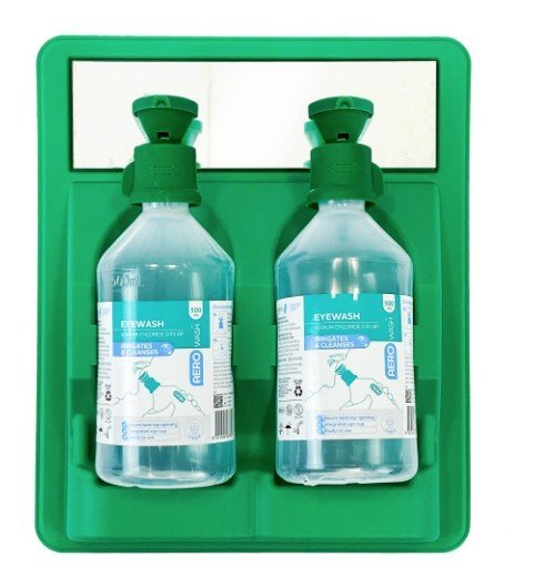 AERO HEALTHCARE AWEWS500 Aerowash Eye Wash Station Wall Mounted with 2 x 500mL
