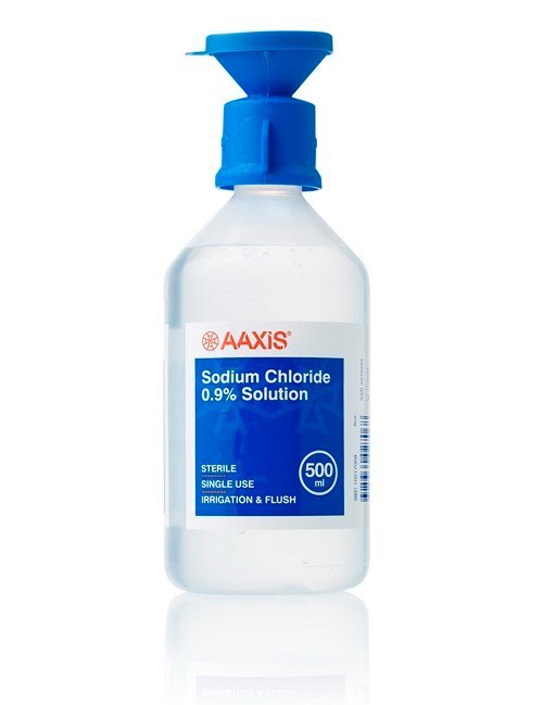 SENTRY MEDICAL AX10117004 Aaxis Eye Wash Sodium Chloride 0.9% with Eye Cup 500mL