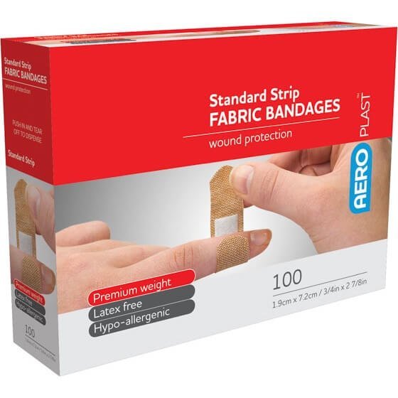 AERO HEALTHCARE AFP601 Aeroplast Fabric Extra-Wide Strips 75mm x 25mm Box of 100